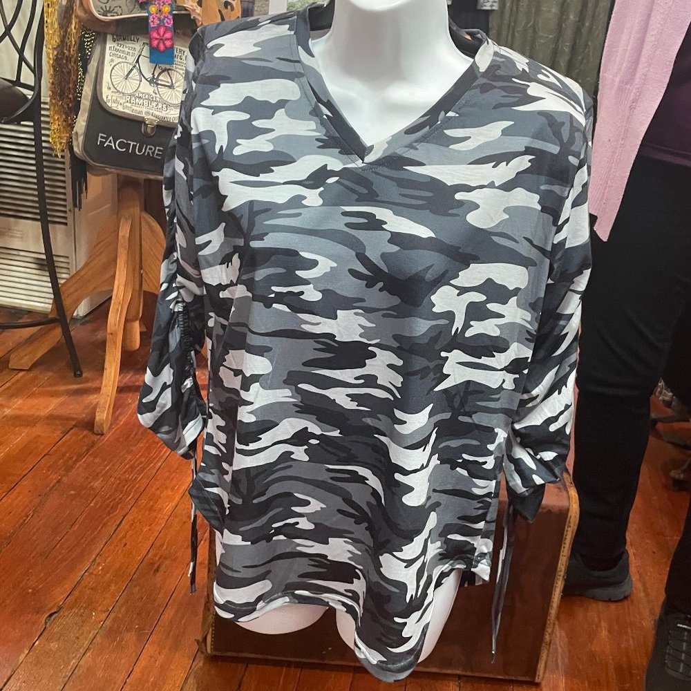 Ethyl Clothing Camo shirt NWT